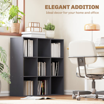 HOMCOM Nine-Cube Storage Shelf - Grey 