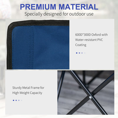 Outsunny 6 Seater Folding Camping Chair with Cup Holder & Carry Bag - Blue 
