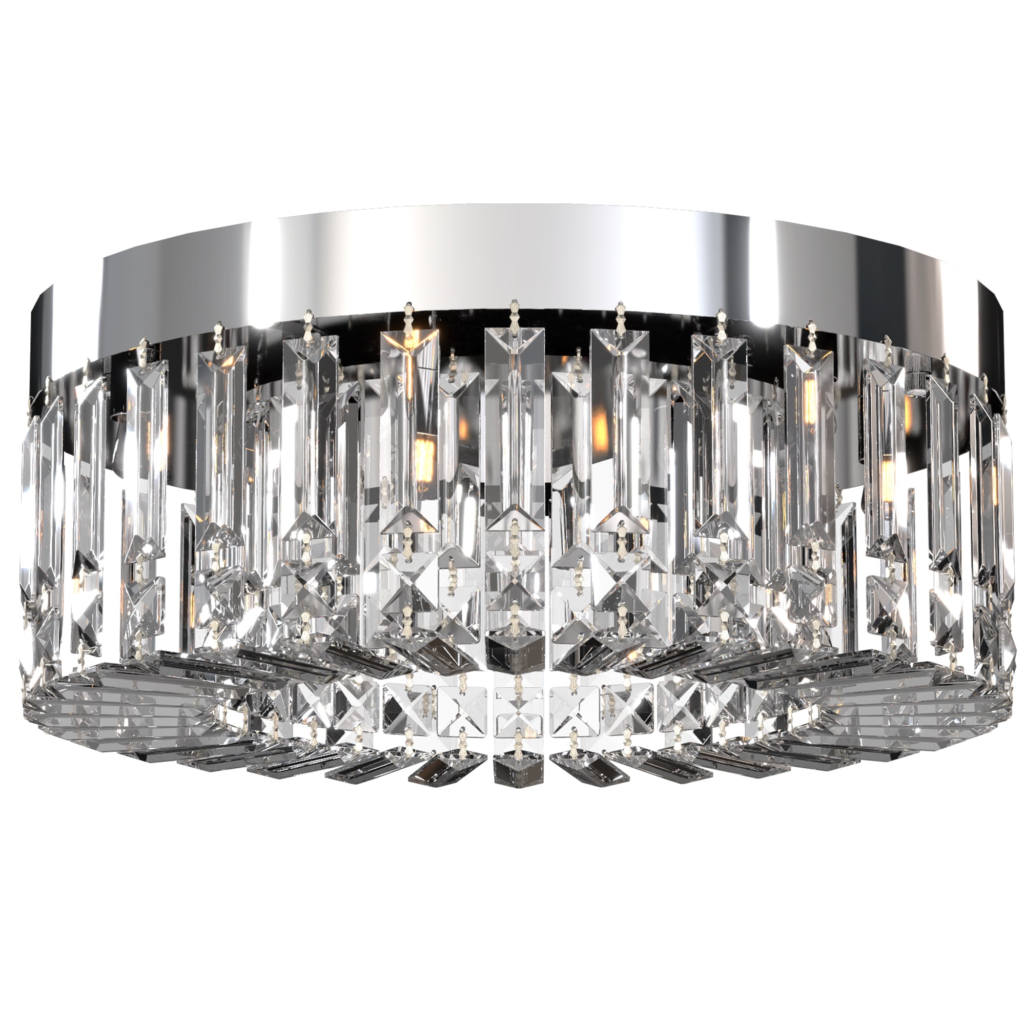 HOMCOM Crystal Chandeliers with 160 Crystal Pendants, 6-Light Ceiling Light for Living Room, Bedroom Dining Room, Silver Tone 