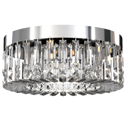 HOMCOM Crystal Chandeliers with 160 Crystal Pendants, 6-Light Ceiling Light for Living Room, Bedroom Dining Room, Silver Tone 