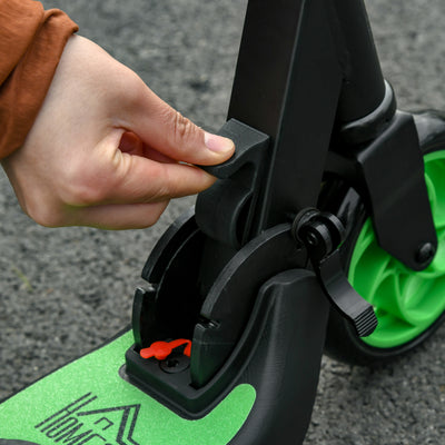 HOMCOM Folding Electric Scooter with Brake, for Ages 6+ Years, 8km/h Maximum Speed, Green 