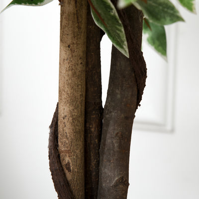 Outsunny 160cm/5.2FT Artificial Ficus Silk Tree with Nursery Pot, Decorative Fake Plant, for Indoor Outdoor Décor 