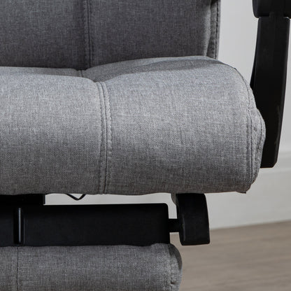 Vinsetto Office Chair, 6 Point Massage Desk Chair, Computer Chair with Footrest & Head Pillow, 360\'c2\'b0 Swivel Recliner Chair for Home Office, Grey