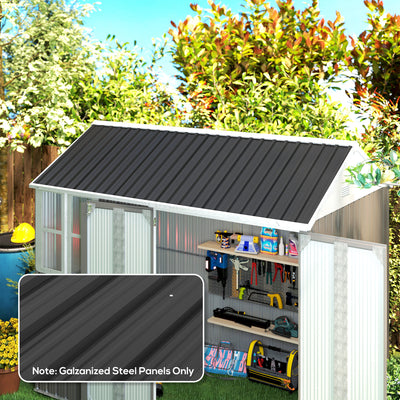 Outsunny Set of 12 Corrugated Steel Roof Sheet Panels - Black 