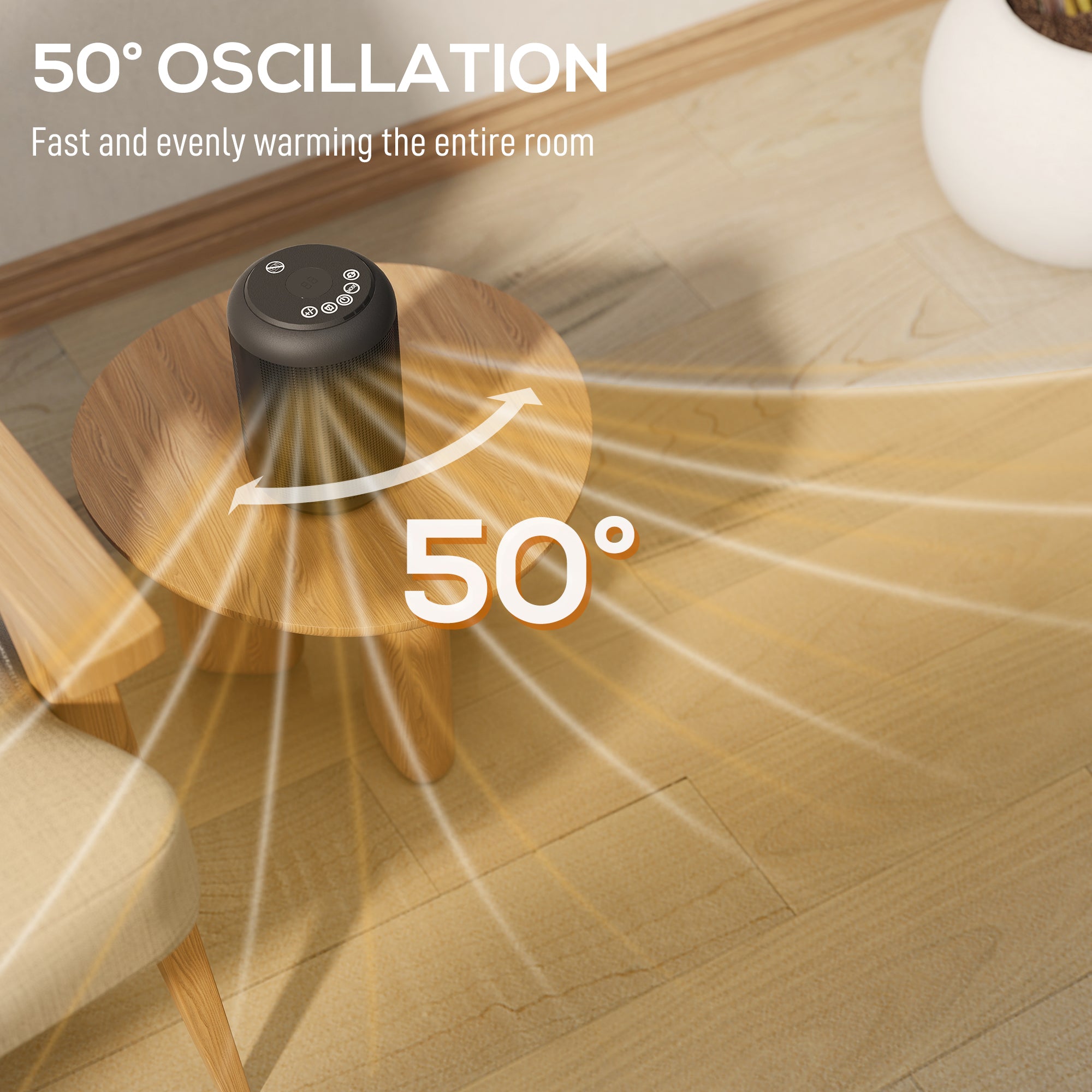 HOMCOM 1500W Ceramic Electric Heater with Fan, Timer, Oscillation - Black 