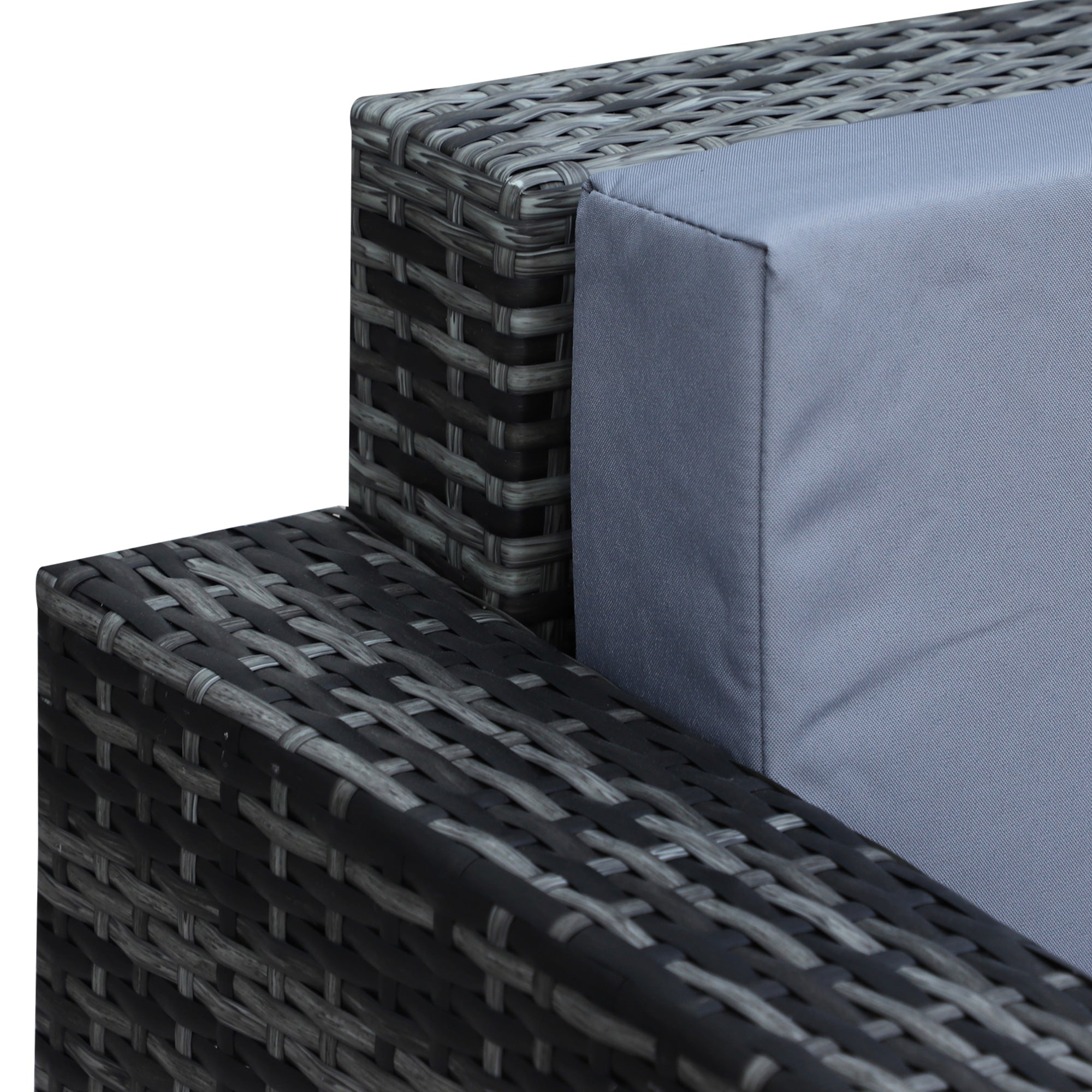 Outsunny 3-Seater Weather Resistant Outdoor Garden Rattan Sofa Grey 