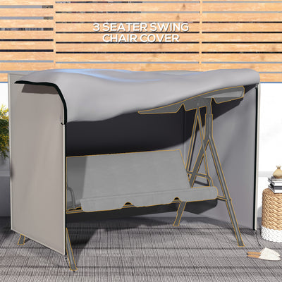 Outsunny 205 x 124cm Three-Seater Swing Chair Protective Cover Grey 