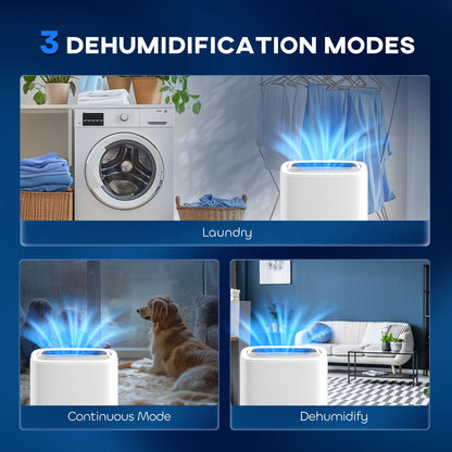 HOMCOM 20L Dehumidifier, with Touch Control - White 