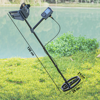 Outsunny Metal Detector for Adults and Beginners, Gold Detector with Higher Accuracy IP68 Waterproof Coil, 5 Professional Modes with Pinpoint & Memory Mode, Bigger Backlit LCD Display with DSP Chip 