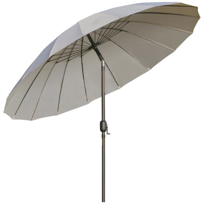 Outsunny 2.5m Tilting Parasol, with Pleated Canopy - Light Grey 