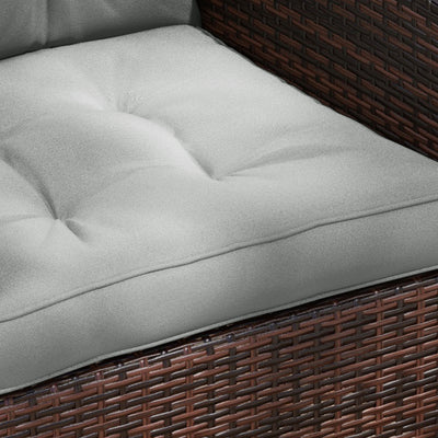 Outsunny 2-Piece Seat Cushions Back Pillows Replacement, Patio Chair Cushions Set for Indoor Outdoor, Light Grey 