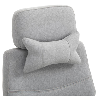 Vinsetto Office Chair, Ergonomic Desk Chair, High Back Fabric Work Chair with 160\'c2\'b0 Reclining Backrest, Retractable Footrest, Neck and Lumbar Pillow for Home and Study, Grey 