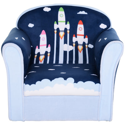 HOMCOM Children Chair Armchair Single Sofa,  50 x 39 x 44cm, for 18M+, Blue 