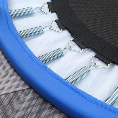 HOMCOM \'ce\'a6101 Mini Fitness Trampoline Home Gym Yoga Exercise Rebounder Indoor Outdoor Jumper with Safety Pad, Support Up to 100 KG, Blue and Black 