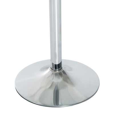 HOMCOM Round Dining Table, Modern Dining Room Table with Tempered Glass Top, Steel Base, Space Saving Small Bar Table 