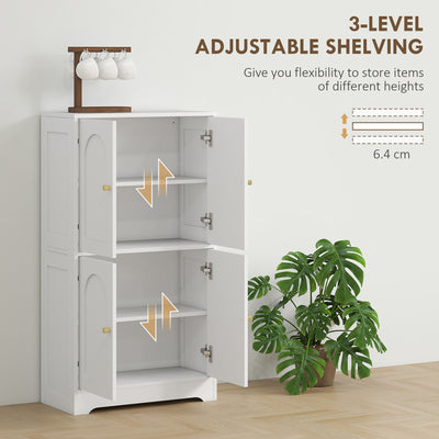 HOMCOM 4-Door Kitchen Storage Cabinet with Adjustable Shelves - White 