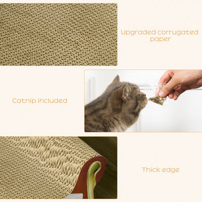 PawHut Cat Cardboard Scratcher, Lounge Sofa Bed with Catnip, 58 x 29.5 x 29cm 