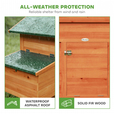 PawHut Chicken Coop, Wooden Hen House with Nesting Box, Pull-Out Tray, Sliding Window, Waterproof Roof, Perches and Ramp 