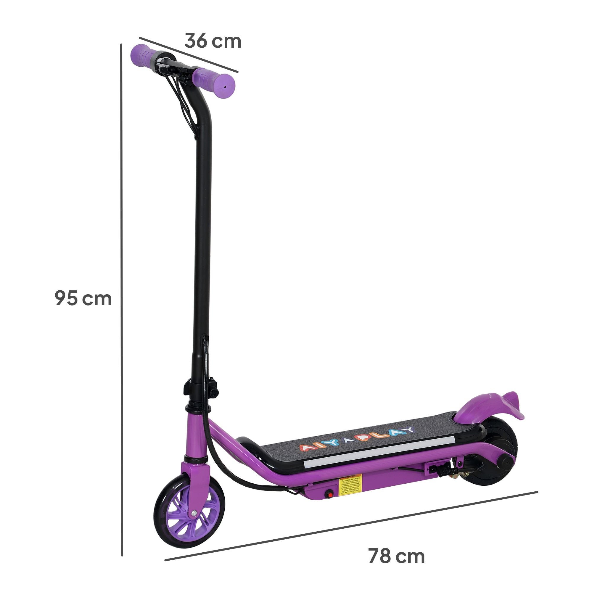 AIYAPLAY Electric Scooter for Kids Ages 6-14, with Dual Brakes, Flash Wheel and Colourful Light, Kids Electric Scooter E Scooter, Up to 12 KM/H & 10 KM, Purple 