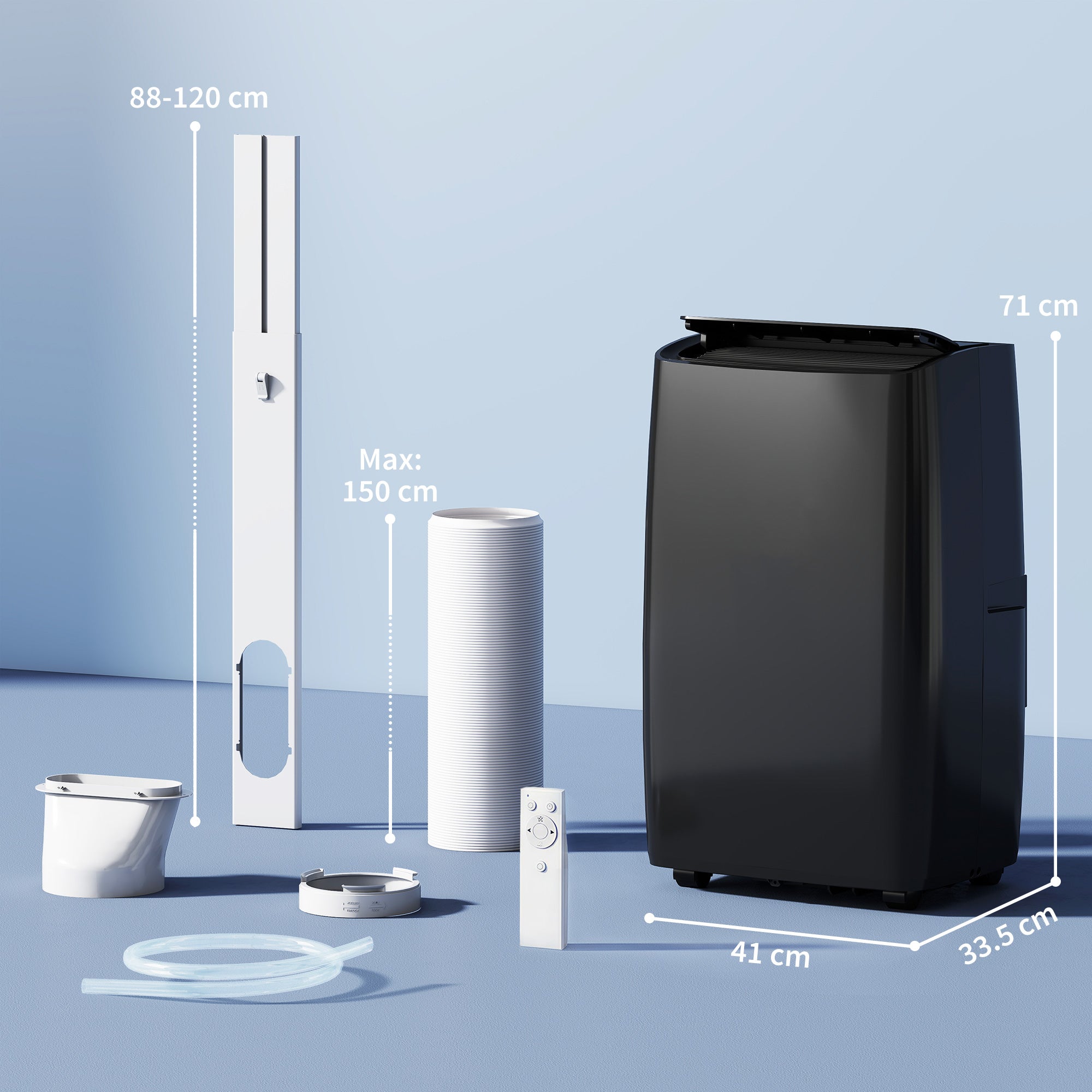 HOMCOM Portable Air Conditioner 12000 BTU, 4-in-1 Air Conditioning Unit, Dehumidifier, Cooling, Fan, Sleep Mode with 2 Speeds 