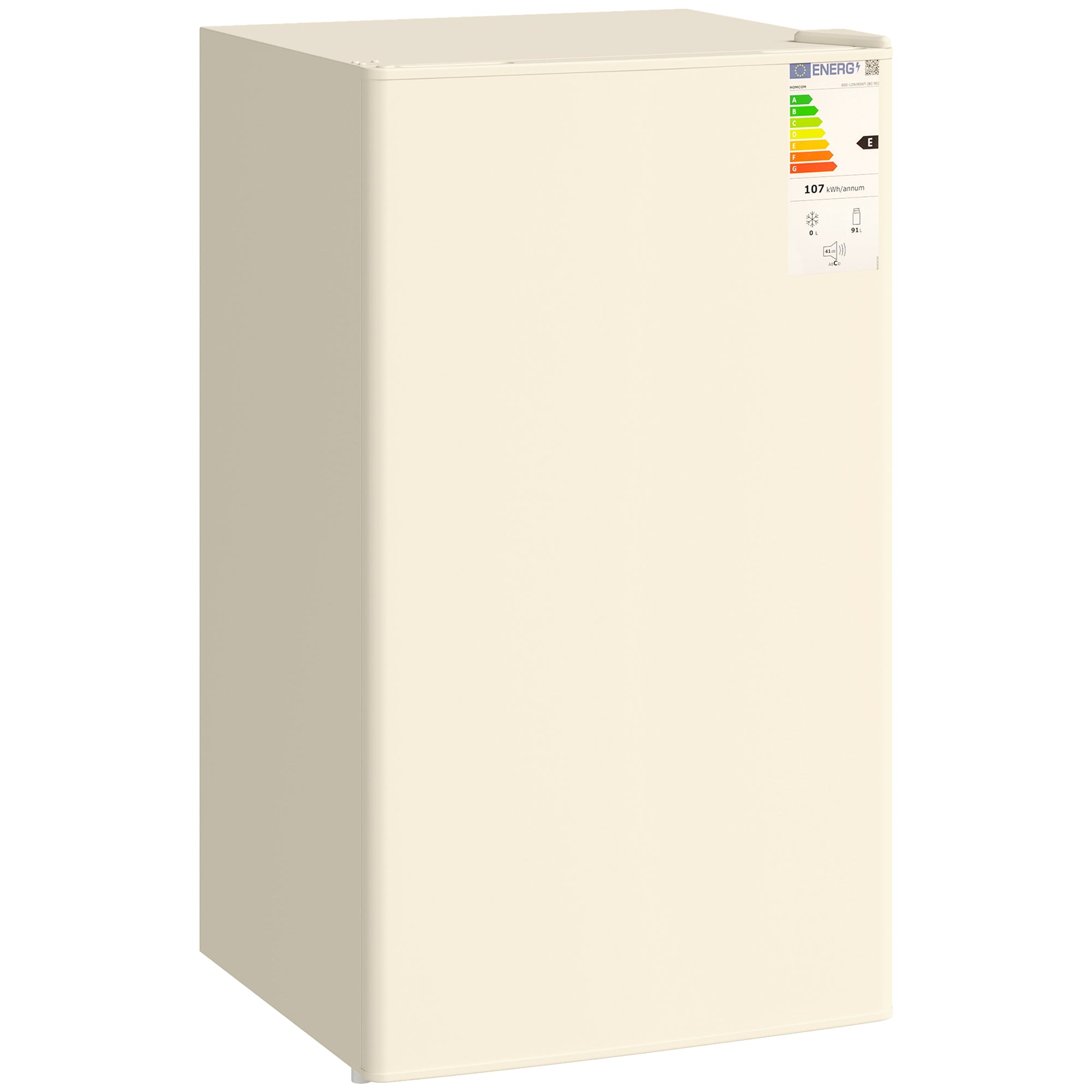 HOMCOM 91 Litre Freestanding Under Counter Fridge Freezer, Small Fridge with Chiller Box, Adjustable Thermostat, 47.5cm Wide, Beige