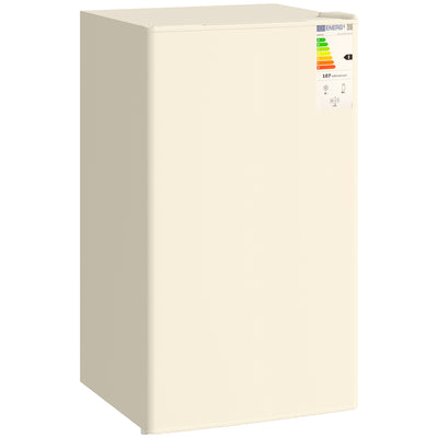 HOMCOM 91 Litre Freestanding Under Counter Fridge Freezer, Small Fridge with Chiller Box, Adjustable Thermostat, 47.5cm Wide, Beige 