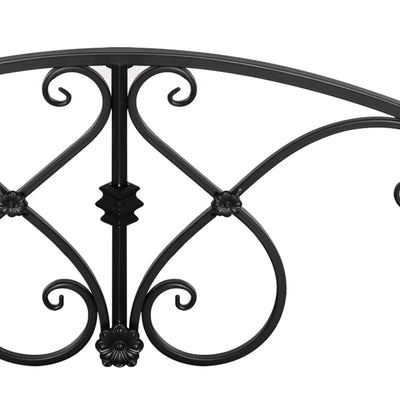 Outsunny 102L x 48W x 49H Classic Metal Garden Bridge with Safety Railings Arc Footbridge Decorative Pond Bridge for Backyard Creek Stream, Black 