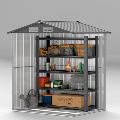 Outsunny 5ft x 4.3ft Outdoor Garden Storage Shed - Grey Wood Effect 