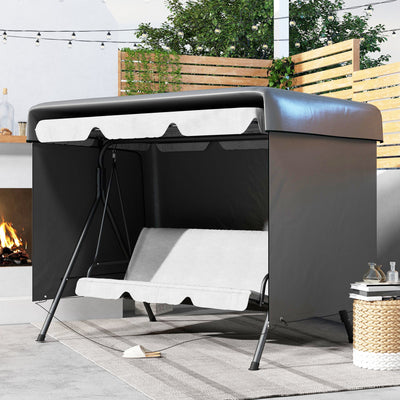 Outsunny Patio 3 Seater Swing Chair Bench Cover Outdoor Garden Furniture Rain Protection Cover Protector Waterproof Anti-UV, 215L x 155W x 150Hcm, Dark Grey 