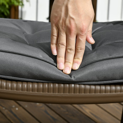 Outsunny Set of 4 Garden Seat Cushion with Ties, 42 x 42cm Replacement Dining Chair Seat Pad, Grey 