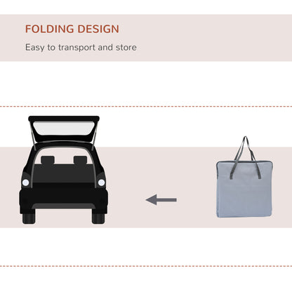 PawHut Pet Carrier Folding Bag Car Seat Cat Dog Puppy Kennel Portable Travel Cage Tote Case Mesh Holder House Grey 
