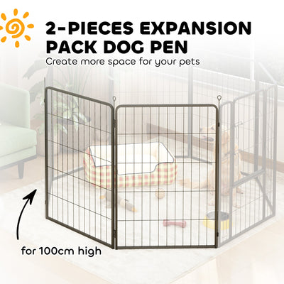 PawHut 2 Piece Dog Pen Expansion Pack for 100cm High Animal Pen with 3 Connecting Stakes 