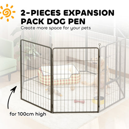 PawHut 2 Piece Dog Pen Expansion Pack for 100cm High Animal Pen with 3 Connecting Stakes 