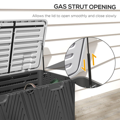 Outsunny 380L Waterproof Outdoor Storage Box, with Lockable Lid - Black 