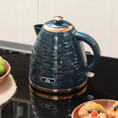 HOMCOM 3kW Rapid Boil Honeycomb Kettle - Dark Blue 