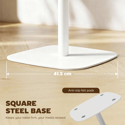 HOMCOM Small Dining Table, 60 cm Square Kitchen Table with Wood-veneer Top and Steel Base - Natural Wood Finish 