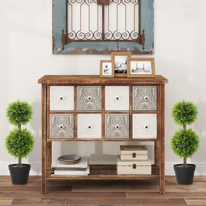 HOMCOM Set of 2 Decorative Artificial Plants, 60cm Faux Topiary Cypress Ball Trees with Plastic Pot and Pebbles, Fake Plants for Home Office Decor, Green