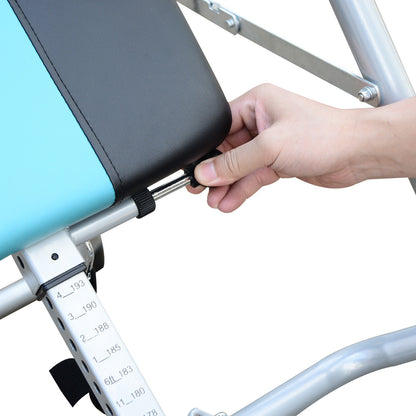 HOMCOM Foldable Gravity Inversion Table Back Therapy Home Fitness Bench Black 