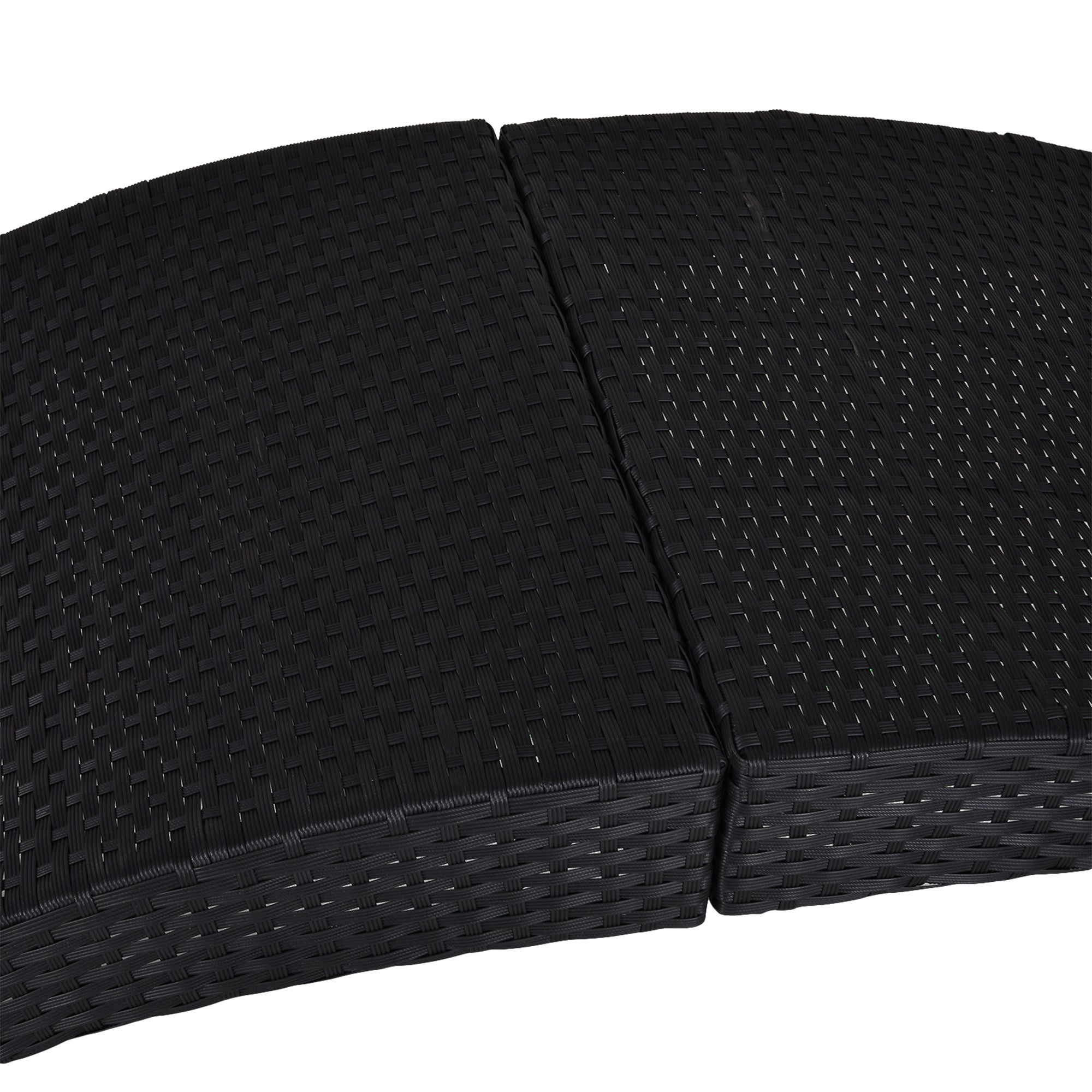 Outsunny Outdoor Foldable PE Rattan Sun Lounger with Soft Padded Cushion, Ergonomic Curved Design Sun Bed for Balcony, Garden, Black 
