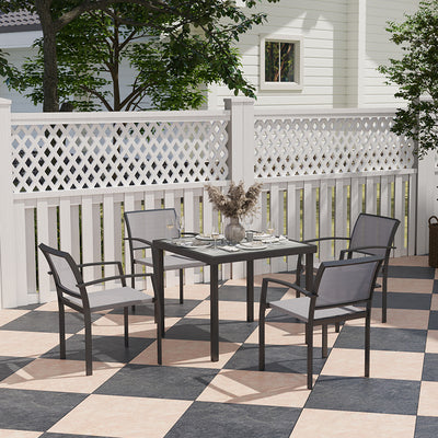 Outsunny Five-Piece Outdoor Garden Dining Set - Grey 