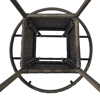 Outsunny 70cm Four-Person Wood-Effect Rattan Table - Grey 