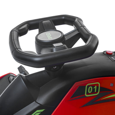 HOMCOM 12V Kids Electric Go Kart with Music, LED Lights, Slow Start, Red 