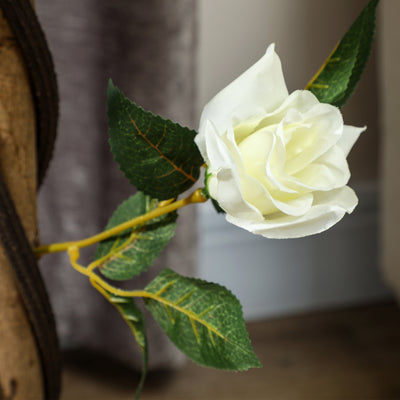Outsunny Set of Two Faux Rose Trees - White 
