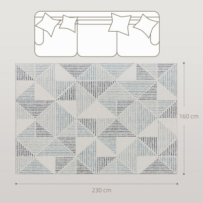 HOMCOM Modern Area Rug, Geometric Pattern Non-Slip Washable Rug, Soft Floor Carpet for Living Room, Bedroom, Dining Room, Home Office, 230 x 160 cm, Multi-Coloured