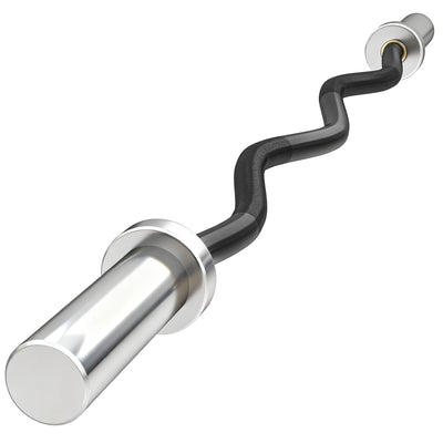 SPORTNOW 4ft Olympic EZ Curl Bar, Barbell Bar for 2" Weight Plates with Non-Slip Hand Grip 120cm 