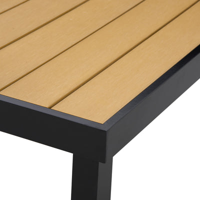 Outsunny Aluminium Outdoor Garden Dining Table for 8 People, Faux Wood Top, for Garden, Patio, 190 x 90 x 74 cm, Natural 