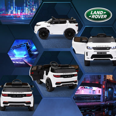 AIYAPLAY Licensed Land Rover Discovery Sport, 12V Kids Ride on Car w/ Remote Control, Lights, Music, Horn, for 3-6 Years, White 