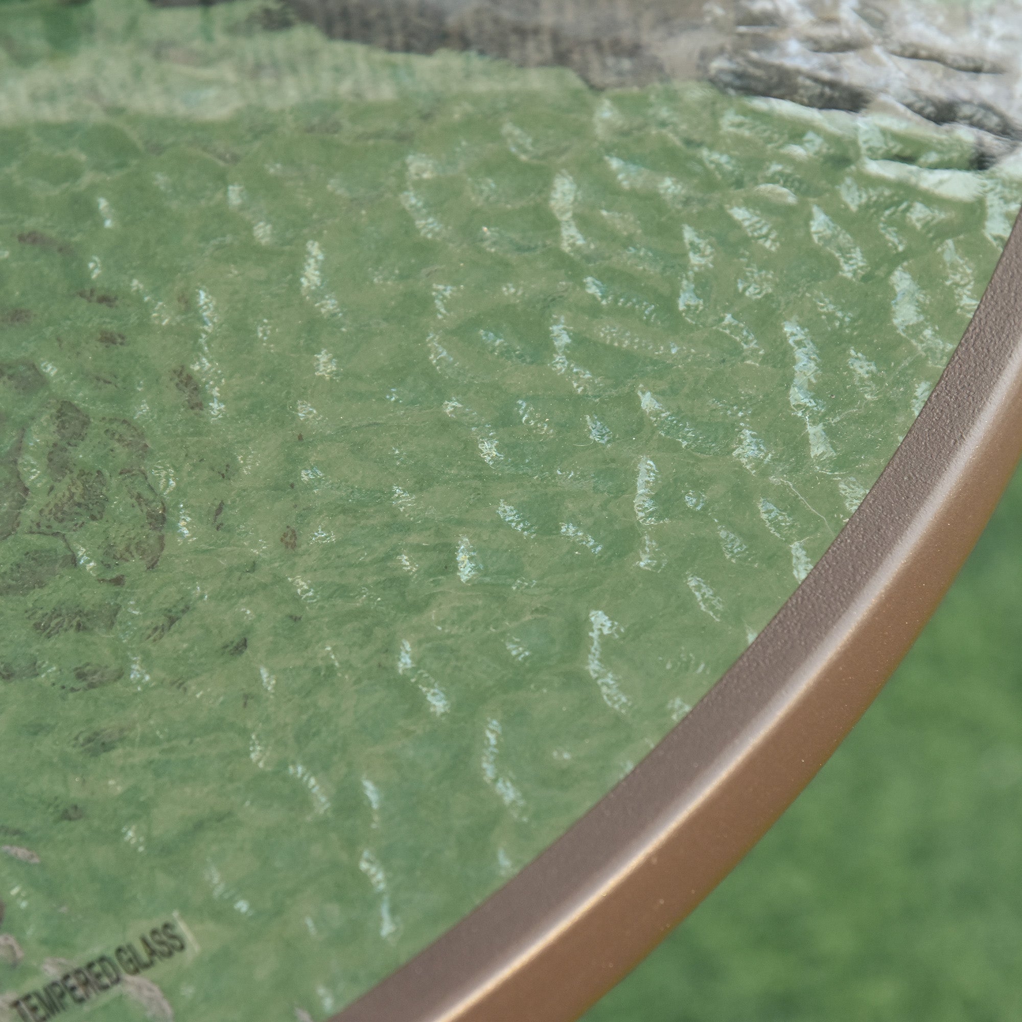 Outsunny Garden Patio Texteline Folding Chairs Plus Table and Parasol Furniture Bistro Set 6 Pieces - Coffee/Cream 