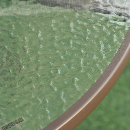 Outsunny Garden Patio Texteline Folding Chairs Plus Table and Parasol Furniture Bistro Set 6 Pieces - Coffee/Cream 