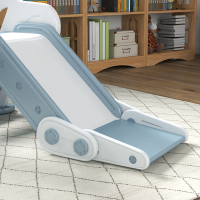 AIYAPLAY Foldable Kids Slide, Freestanding Baby Slide, for Ages 1.5-3 Years, Grey & Beige 